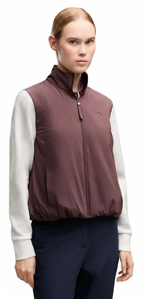 Puma Cloudspun Fleece Hybrid women's jacket, rich cocoa/warm white