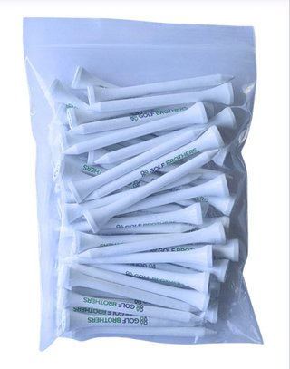 Golf Brothers bamboo tees, white, 70mm, 50pcs pack