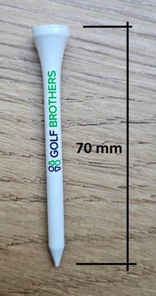Golf Brothers bamboo tees, white, 70mm, 50pcs pack
