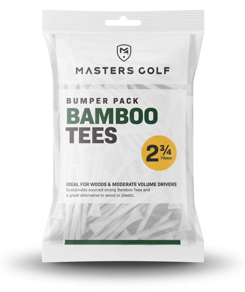 Masters Golf Bamboo Tees 70 mm (2 3/4"), Bumper Bag 110 tees, white