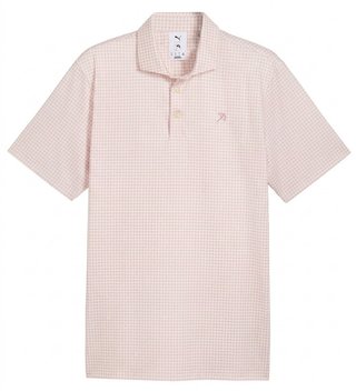 Puma X Arnold Palmer MATTR Geo men's polo, alpine snow/rose glow