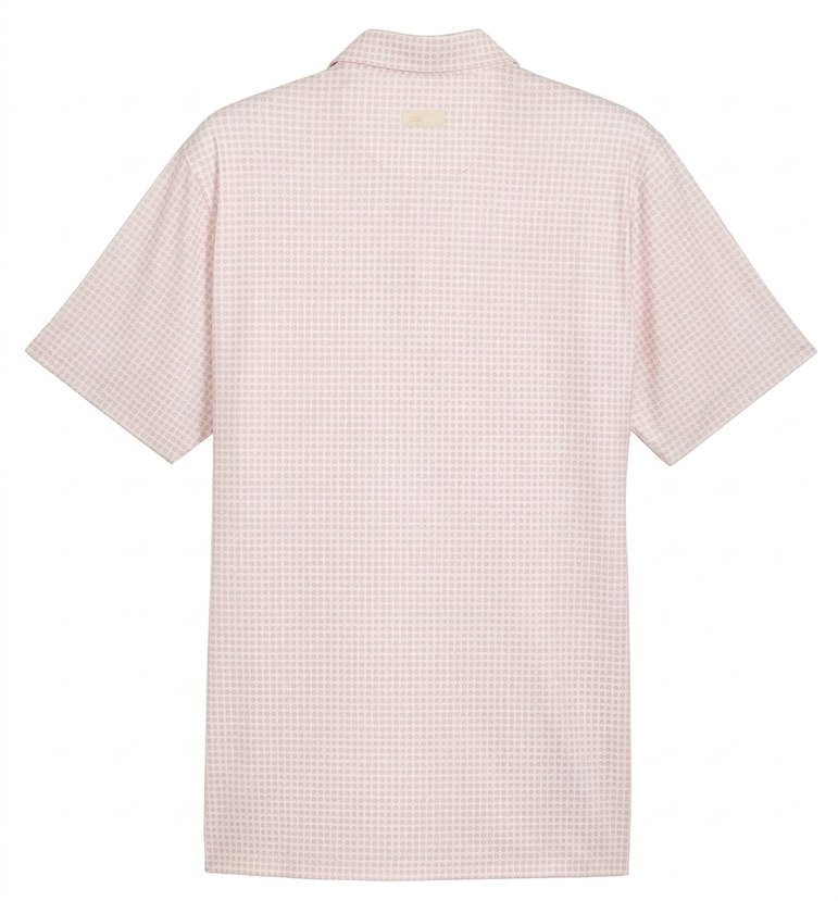 Puma X Arnold Palmer MATTR Geo men's polo, alpine snow/rose glow