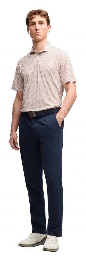 Puma X Arnold Palmer MATTR Geo men's polo, alpine snow/rose glow