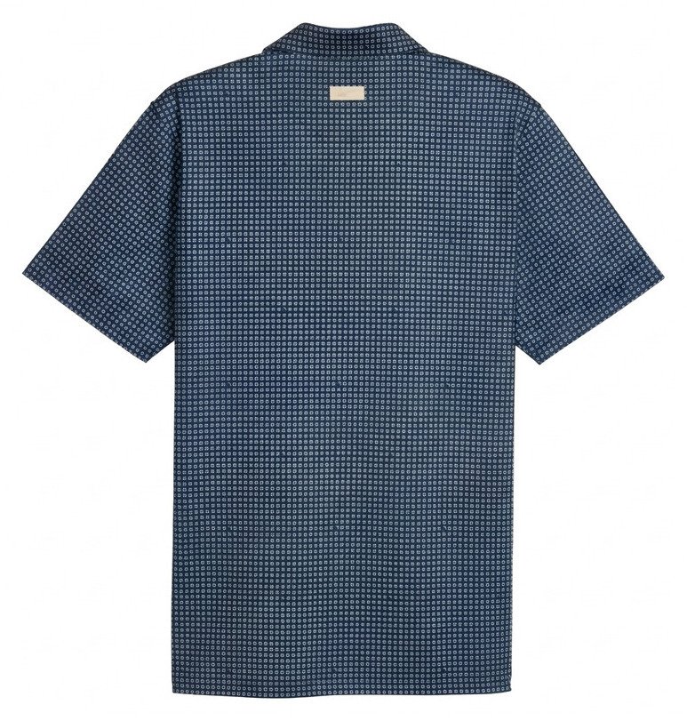 Puma X Arnold Palmer MATTR Geo men's polo, deep navy/lemon butter