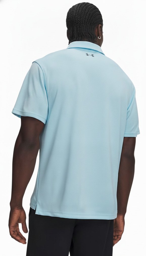Under Armour Tech men's polo, opal blue/pitch gray