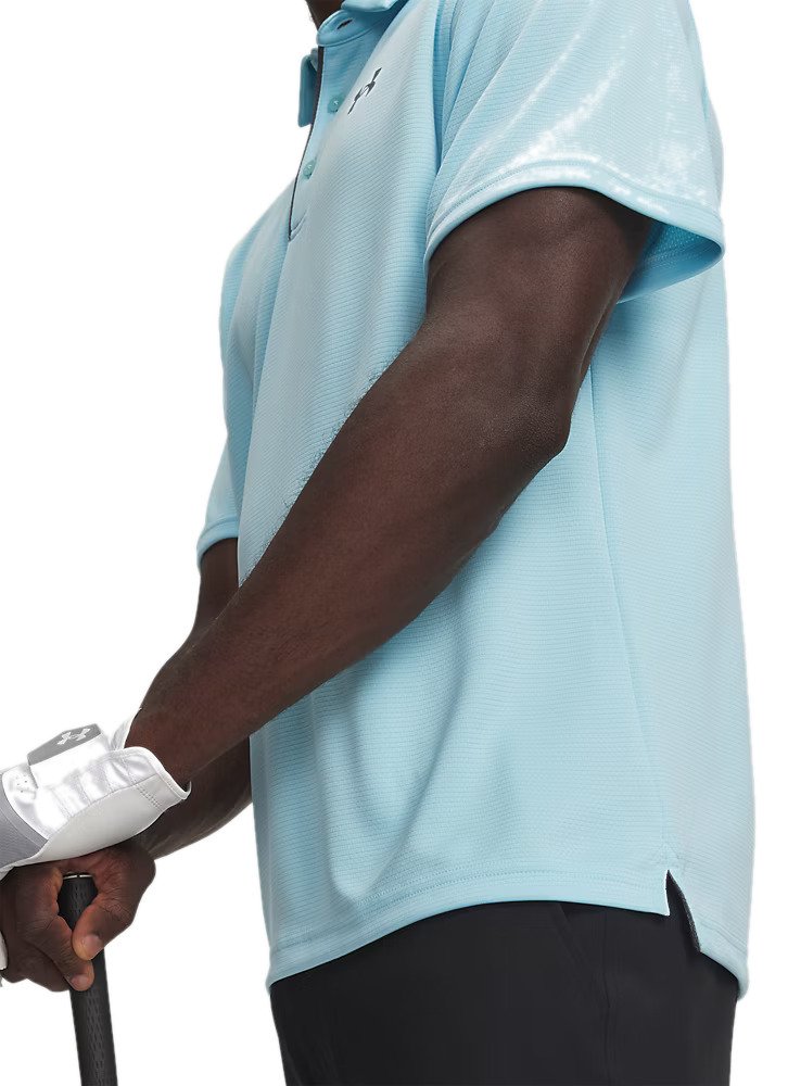 Under Armour Tech men's polo, opal blue/pitch gray