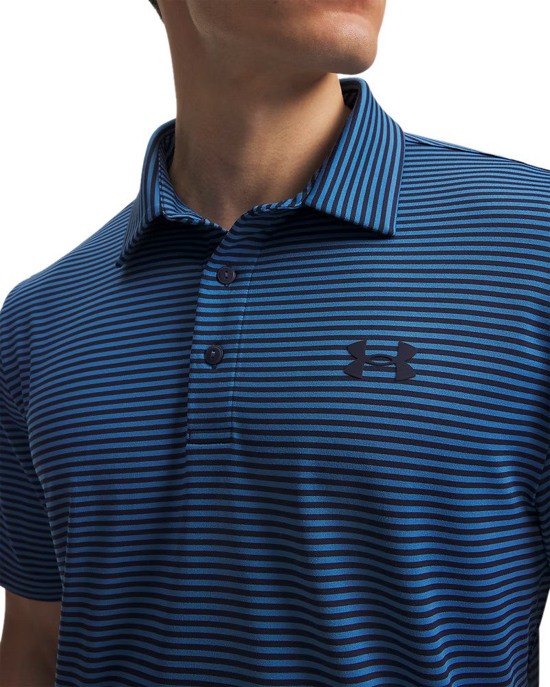 Under Armour Playoff 3.0 men's polo, midnight navy/aegean blue/white