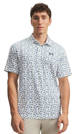 Under Armour Playoff 3.0 Printed men's polo, white