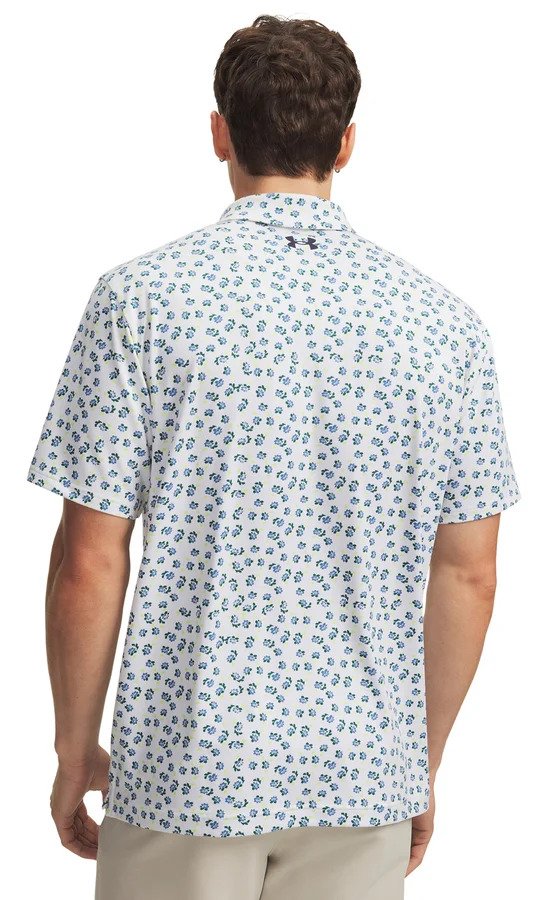 Under Armour Playoff 3.0 Printed men's polo, white