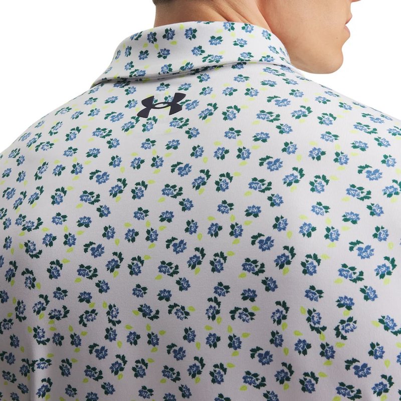 Under Armour Playoff 3.0 Printed men's polo, white