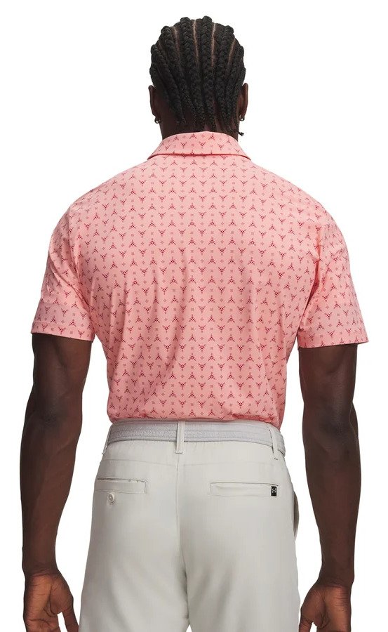 Under Armour Drive Chill Printed men's polo, posh pink/claret