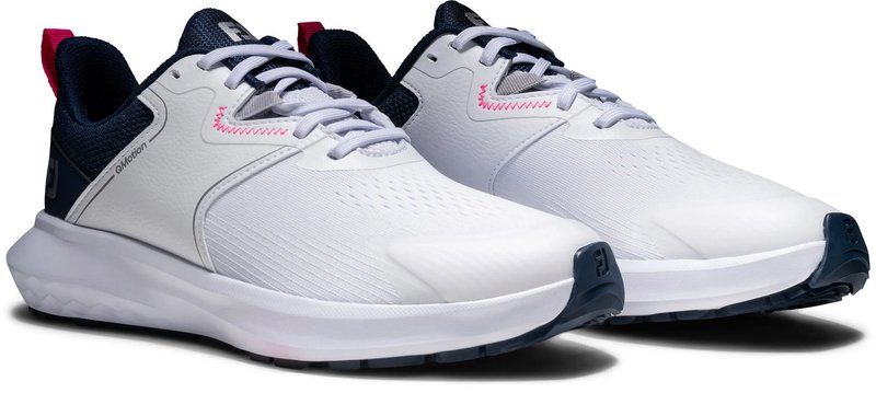 FootJoy Qmotion women's golf shoes, white/blue/pink