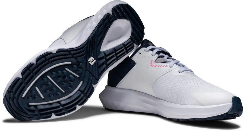 FootJoy Qmotion women's golf shoes, white/blue/pink