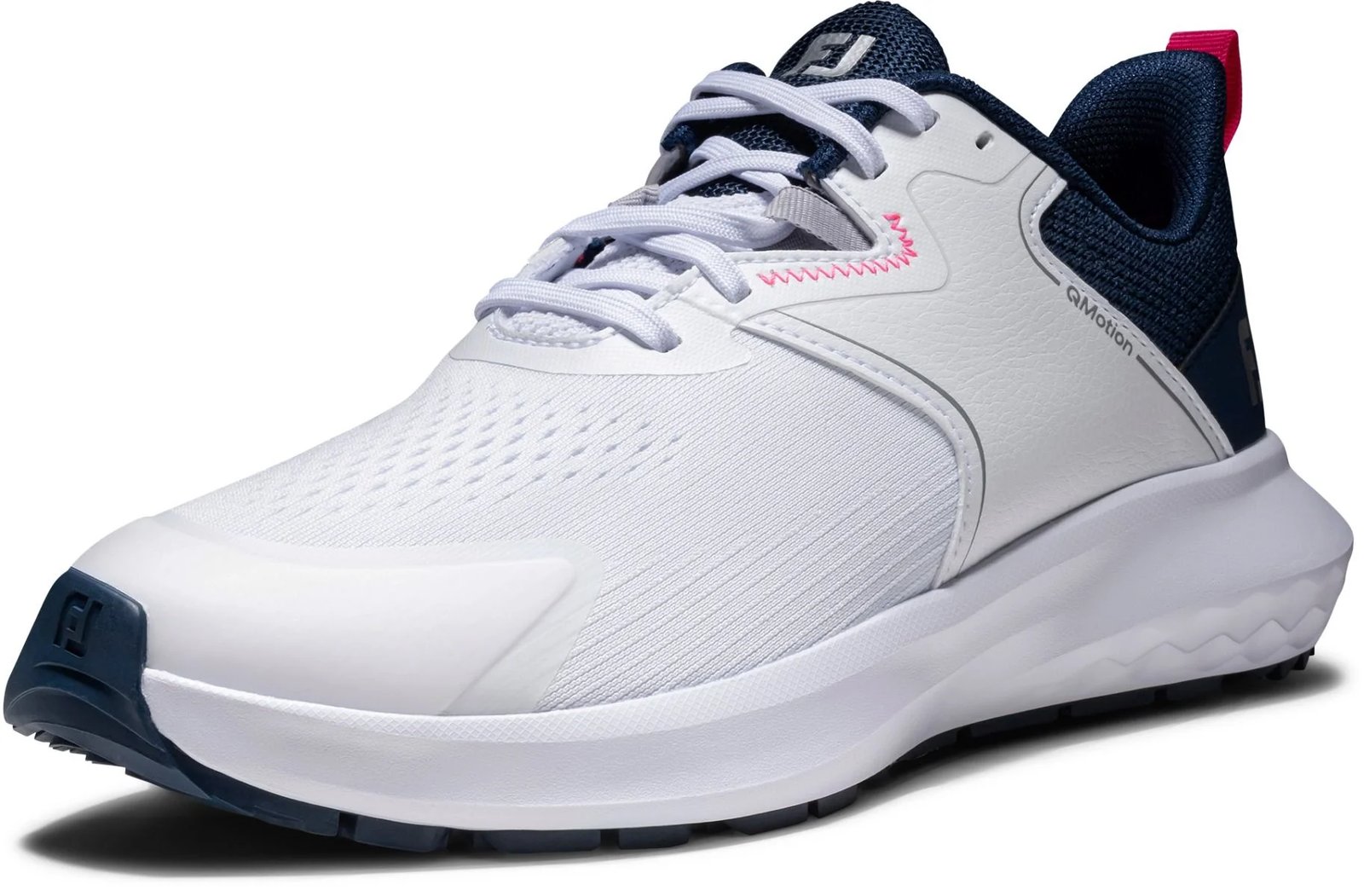 FootJoy Qmotion women's golf shoes, white/blue/pink