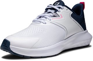 FootJoy Qmotion women's golf shoes, white/blue/pink