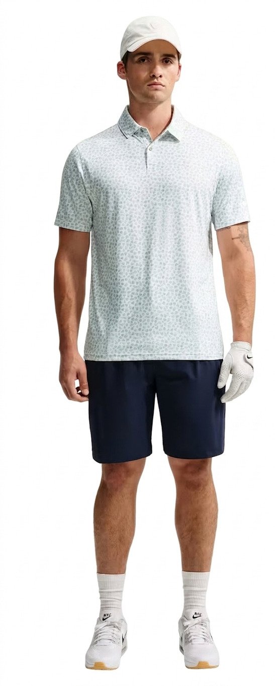 Nike Velocity Micro Print men's polo, jade horizon/white