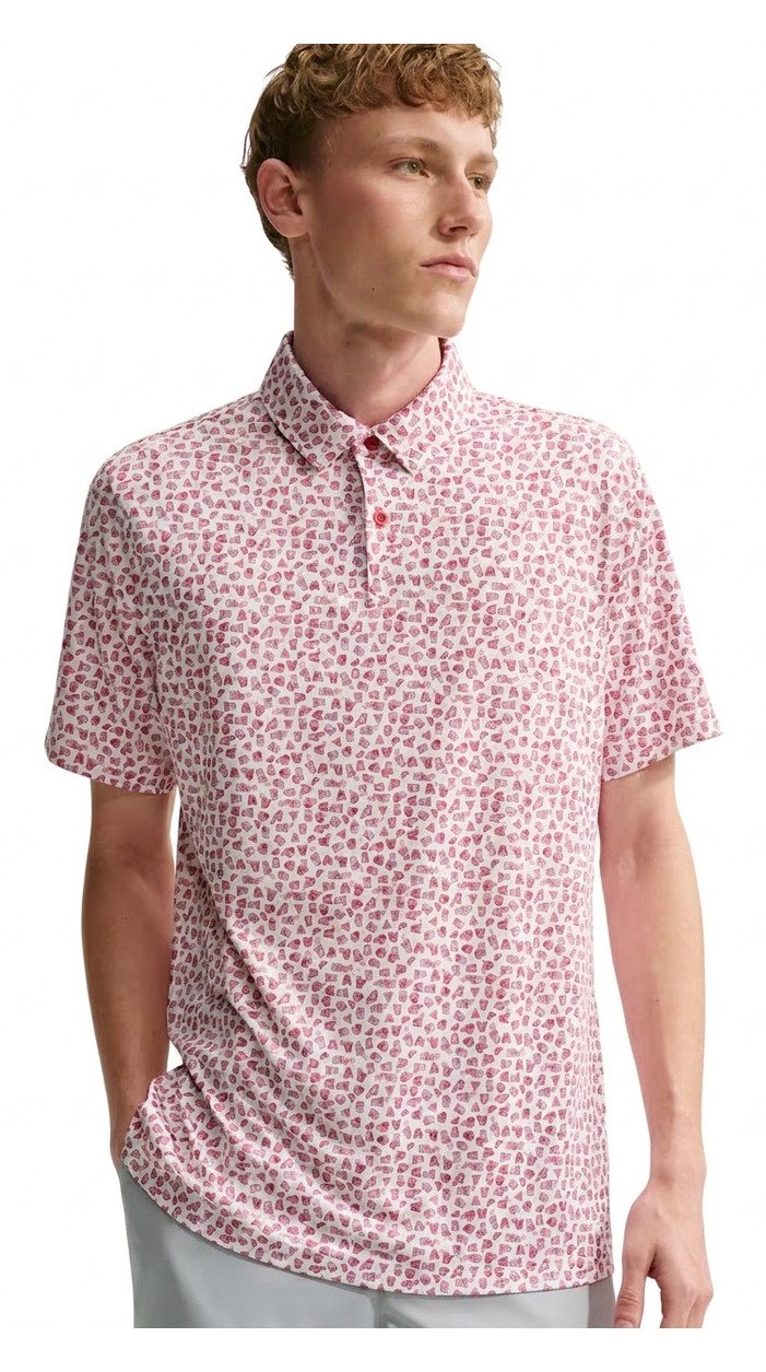 Nike Velocity Micro Print men's polo, gym red/white