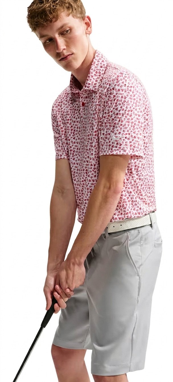 Nike Velocity Micro Print men's polo, gym red/white