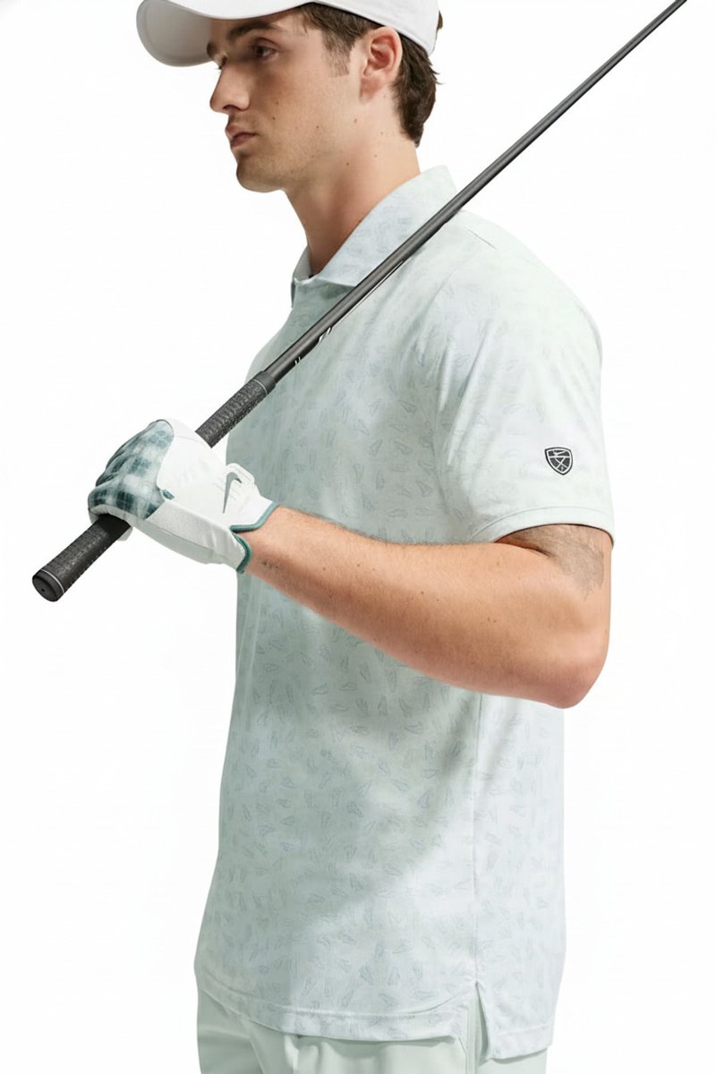 Nike Par Dri-FIT Grass Print men's polo, white