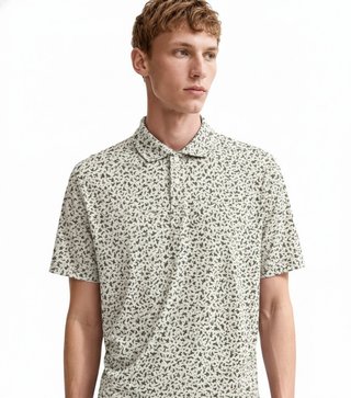 Nike Par Microprint Birds men's polo, light orewood brown