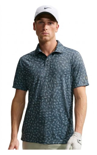 Nike Par Dri-FIT Grass Print men's polo, black