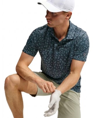 Nike Par Dri-FIT Grass Print men's polo, black