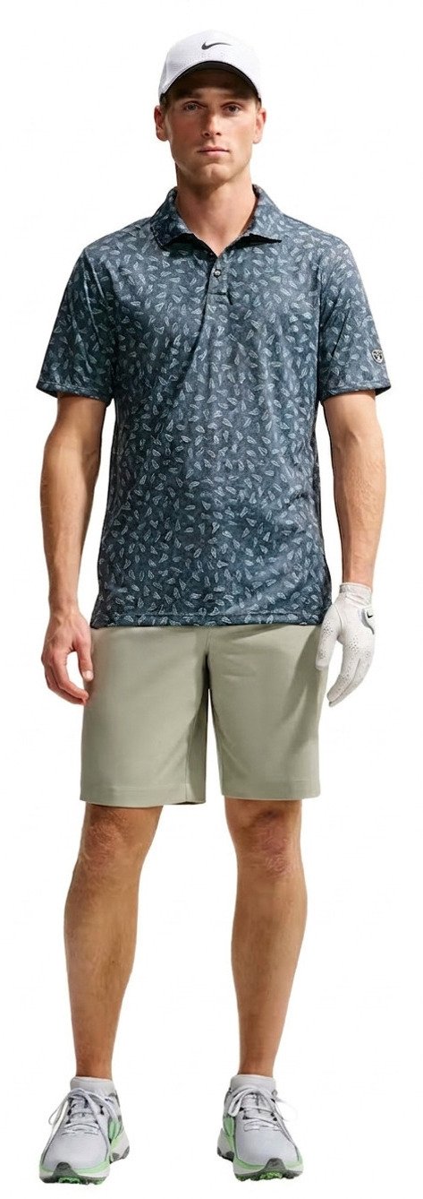 Nike Par Dri-FIT Grass Print men's polo, black