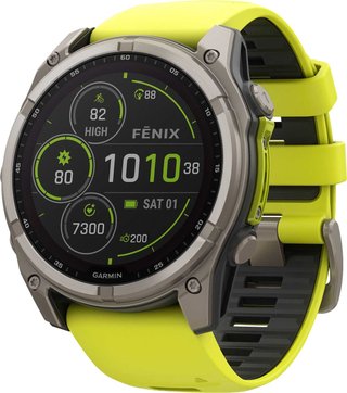 Garmin fenix® 8 – 51 mm, Solar, Sapphire, Titanium with Yellow/Graphite silicone band GPS hodinky