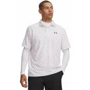 Under Armour Matchplay Printed men's polo, white/vintage maroon/academy