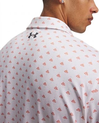 Under Armour Matchplay Printed men's polo, white/vintage maroon/academy