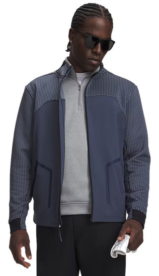 Under Armour Drive Pro Hybrid FZ men's sweatshirt, downpour grey/white