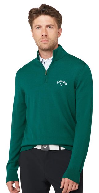 Callaway 1/4 Blended Merino men's sweater, blue coral