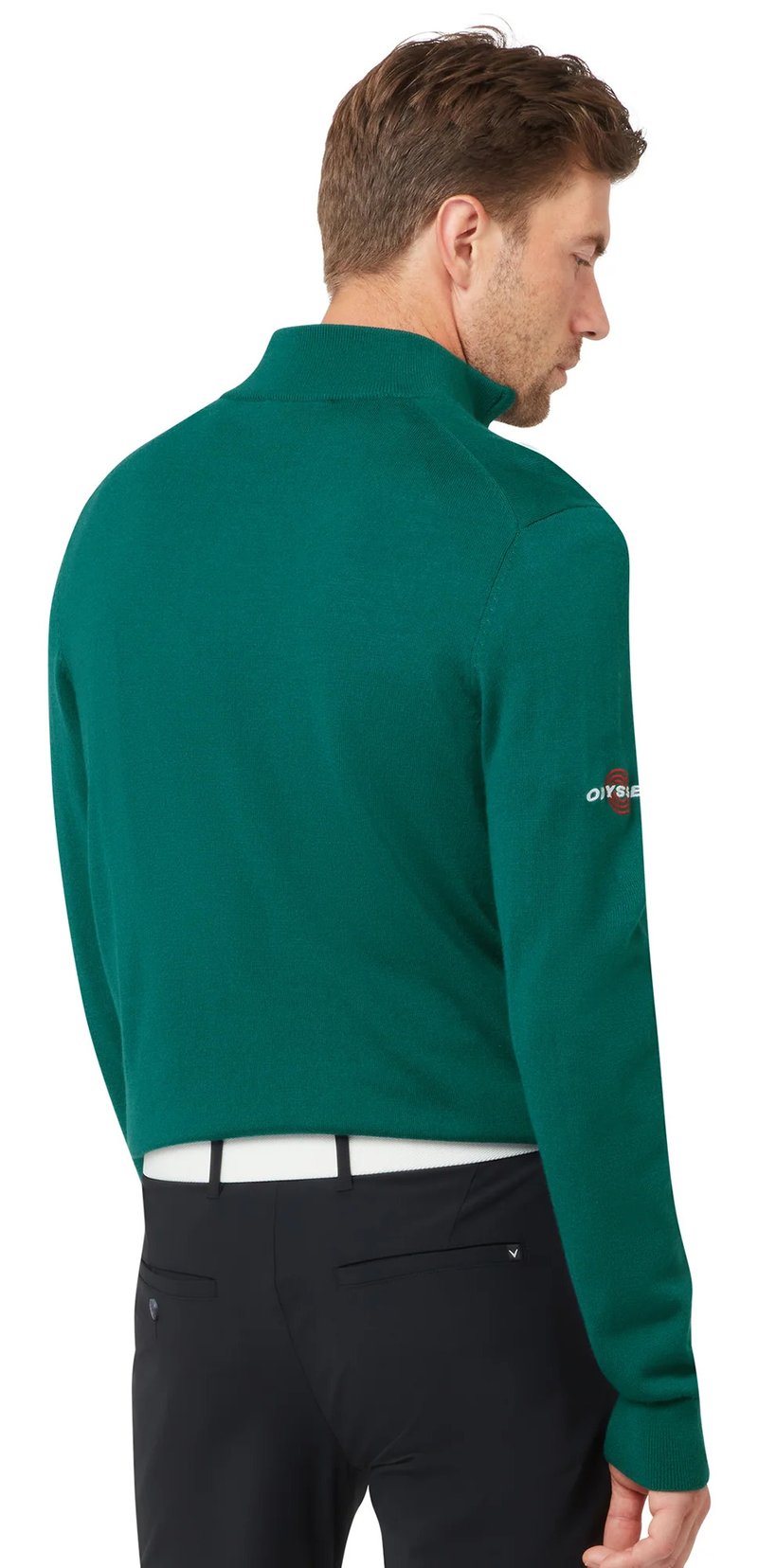 Callaway 1/4 Blended Merino men's sweater, blue coral