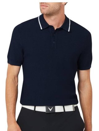 Callaway Textured sweater men's polo, peacoat