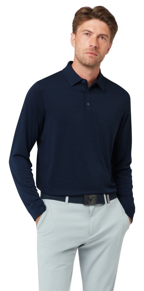 Callaway Soft Touch Long Sleeve men's polo, peacoat