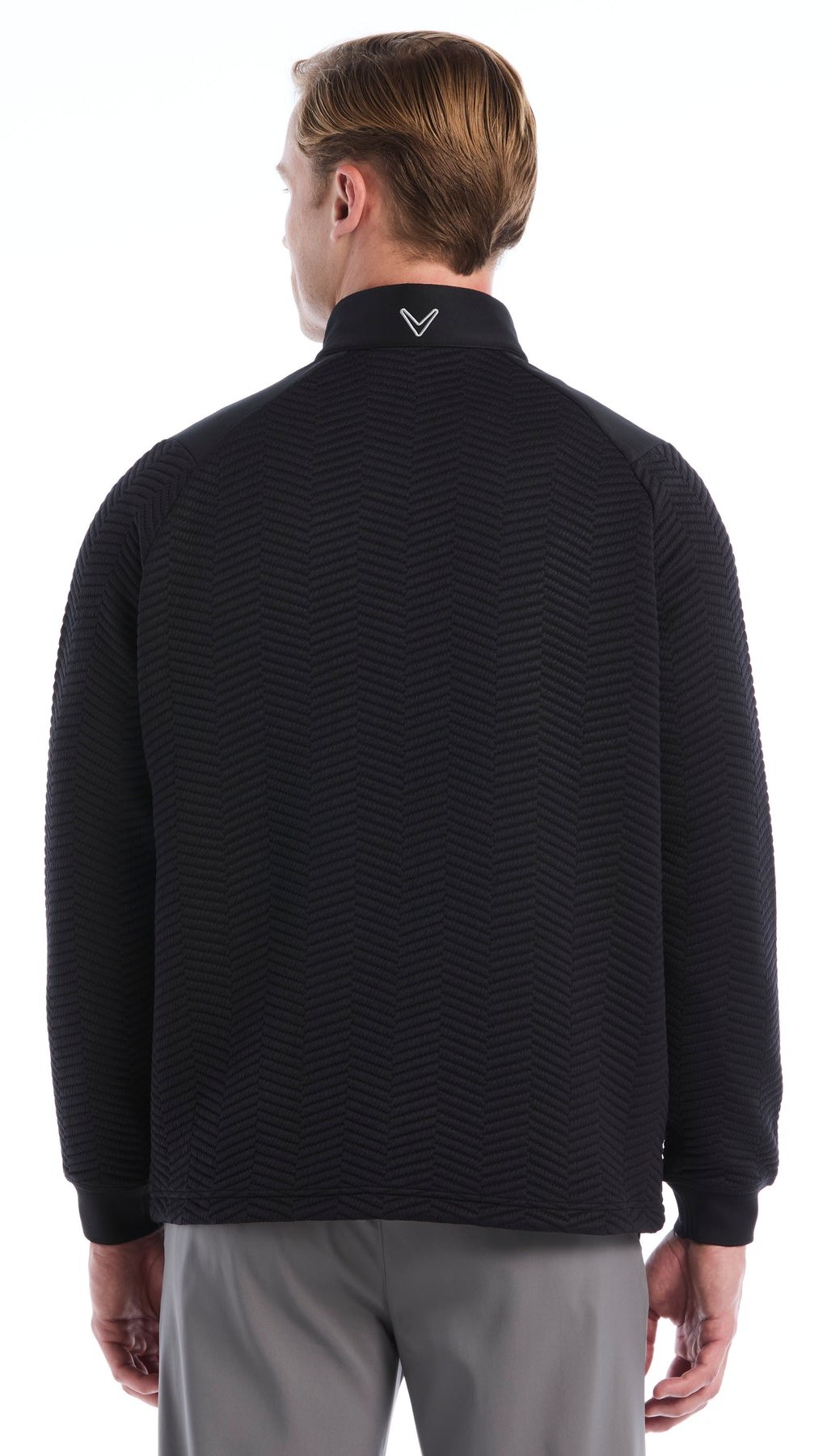 Callaway Chev Jacquard men's pullover, caviar
