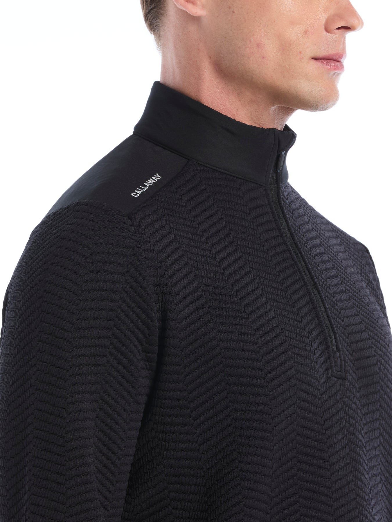 Callaway Chev Jacquard men's pullover, caviar