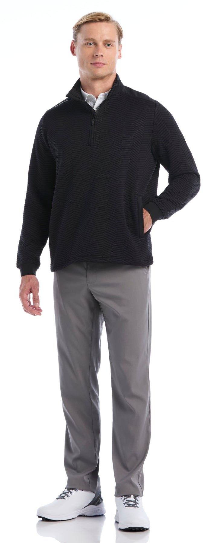 Callaway Chev Jacquard men's pullover, caviar