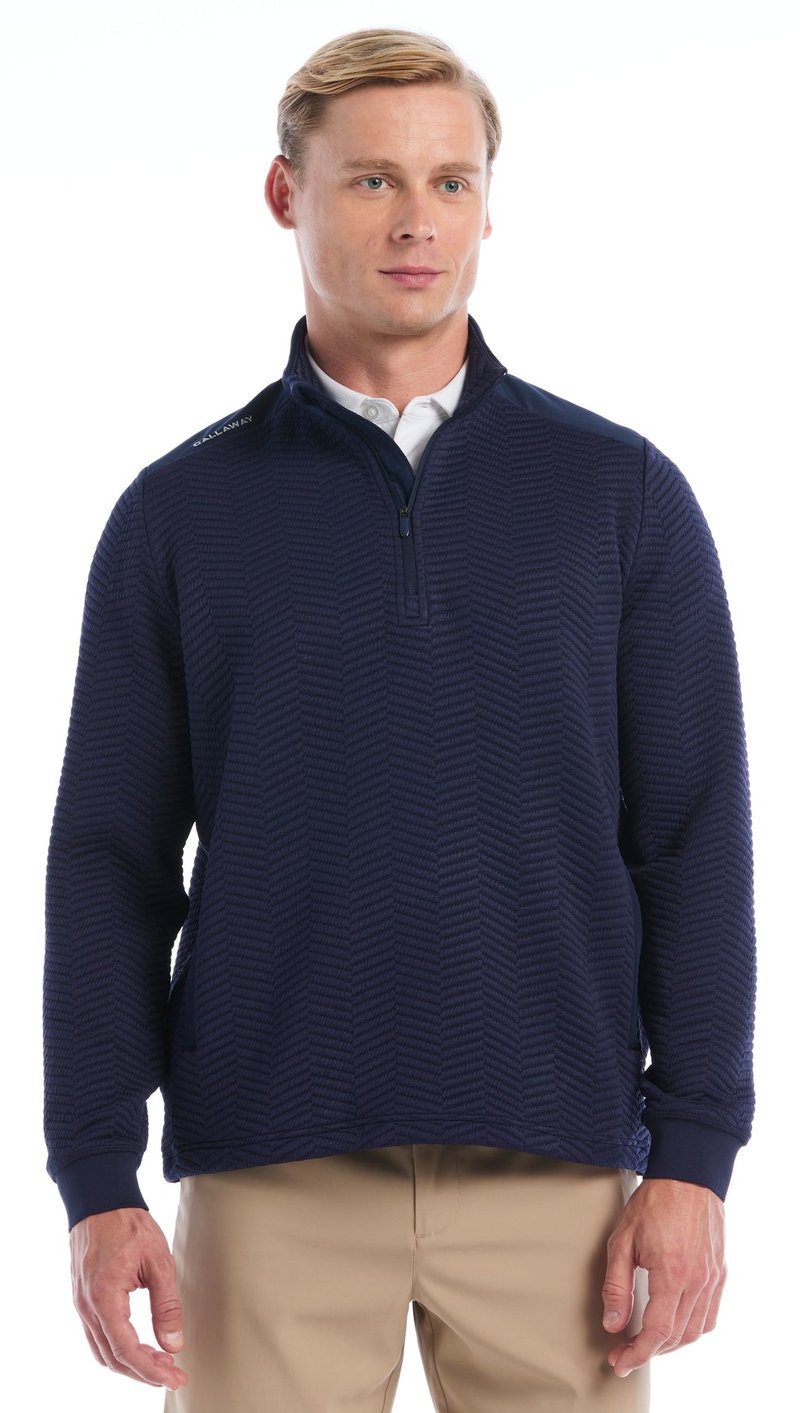 Callaway Chev Jacquard men's pullover, peacoat