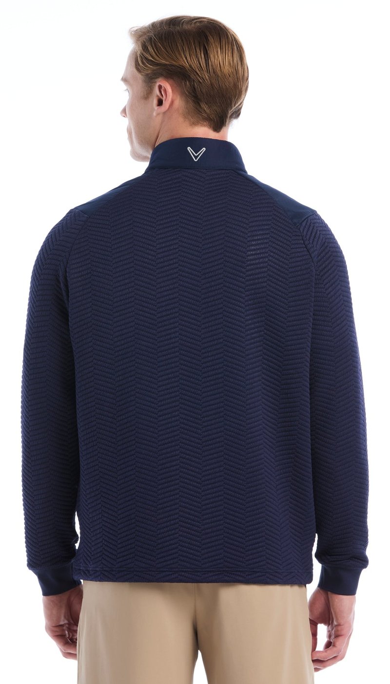 Callaway Chev Jacquard men's pullover, peacoat