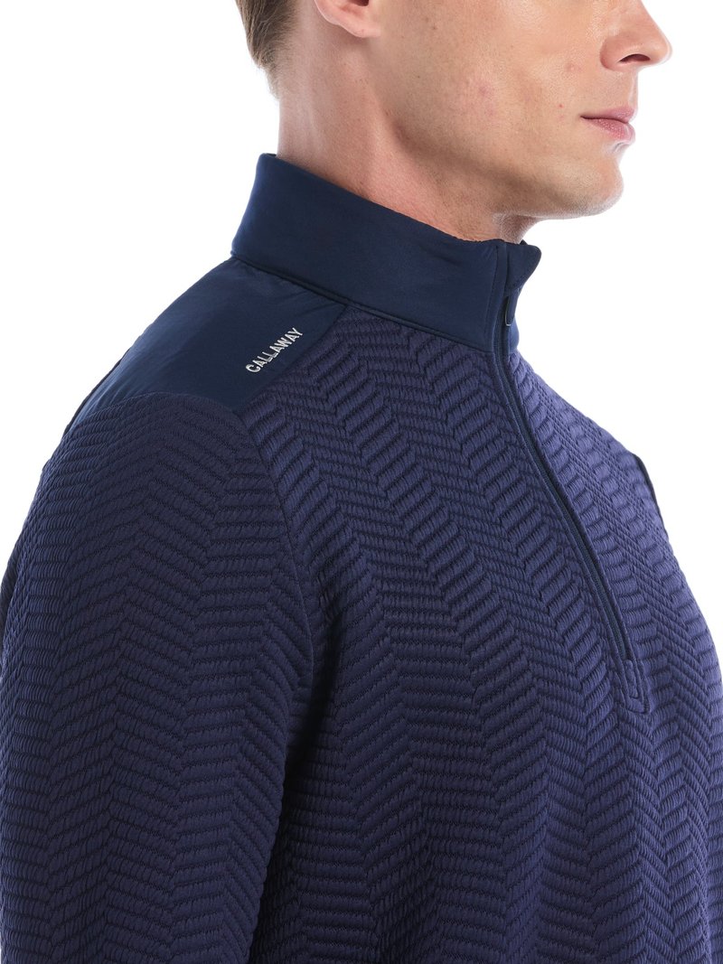 Callaway Chev Jacquard men's pullover, peacoat
