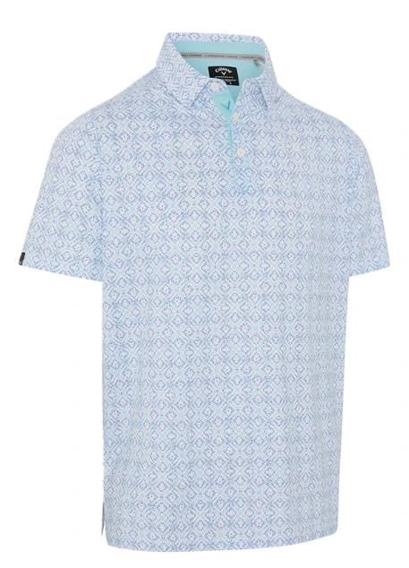 Callaway Printed Fractal Chev men's polo, white