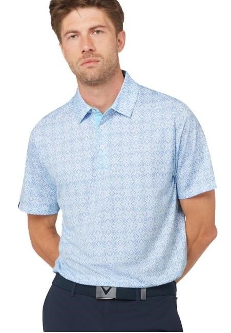 Callaway Printed Fractal Chev men's polo, white