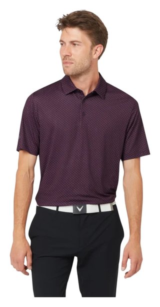 Callaway Trademark Golf Printed men's polo, italian plum
