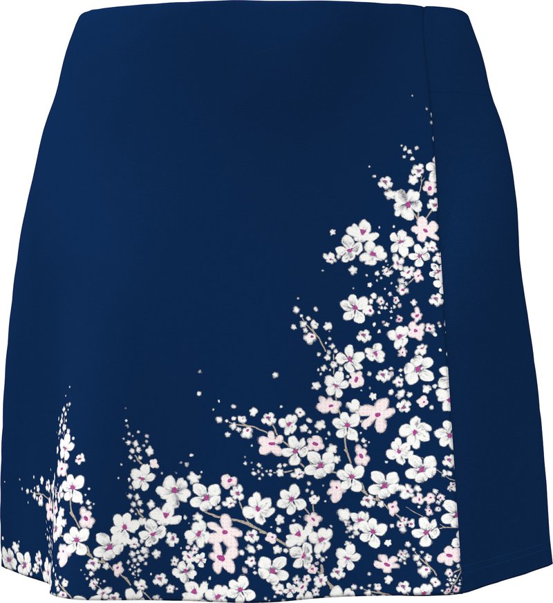 Callaway 17" Floral Printed Wrap ladies skort, blue depths