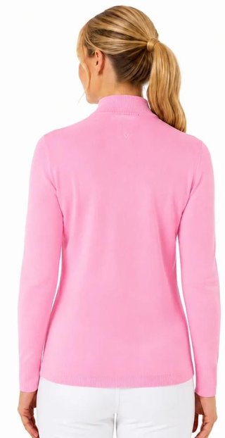 Callaway Soft Stretch Zip-Neck ladies sweater, cherry blossom