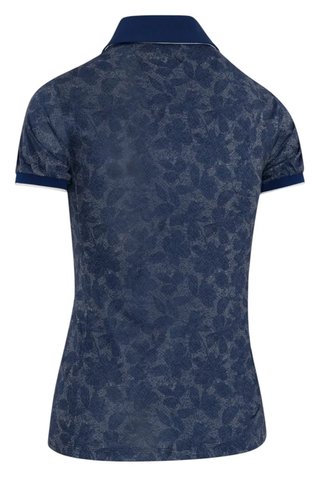 Callaway Rib Tim Printed ladies polo, blue depths