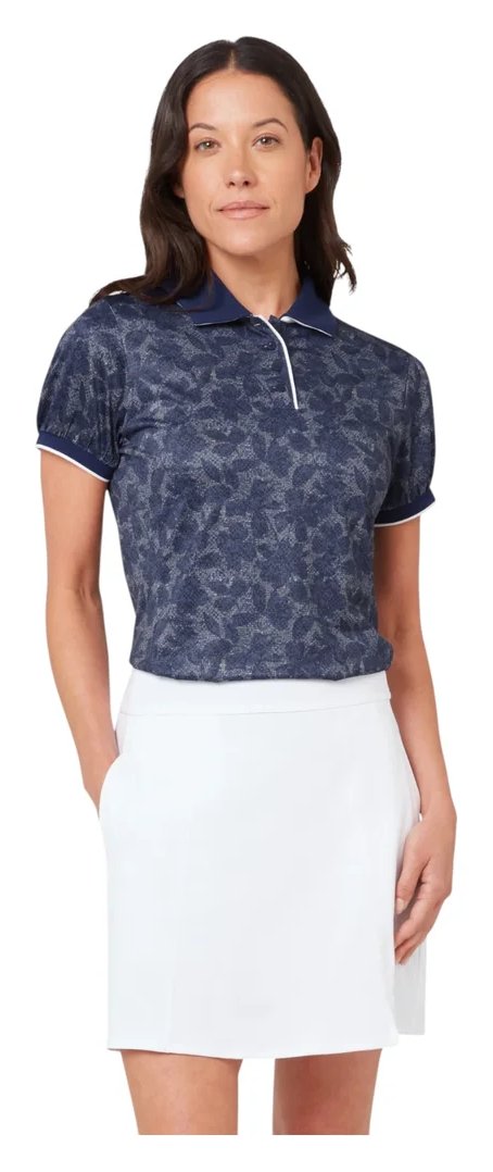 Callaway Rib Tim Printed ladies polo, blue depths