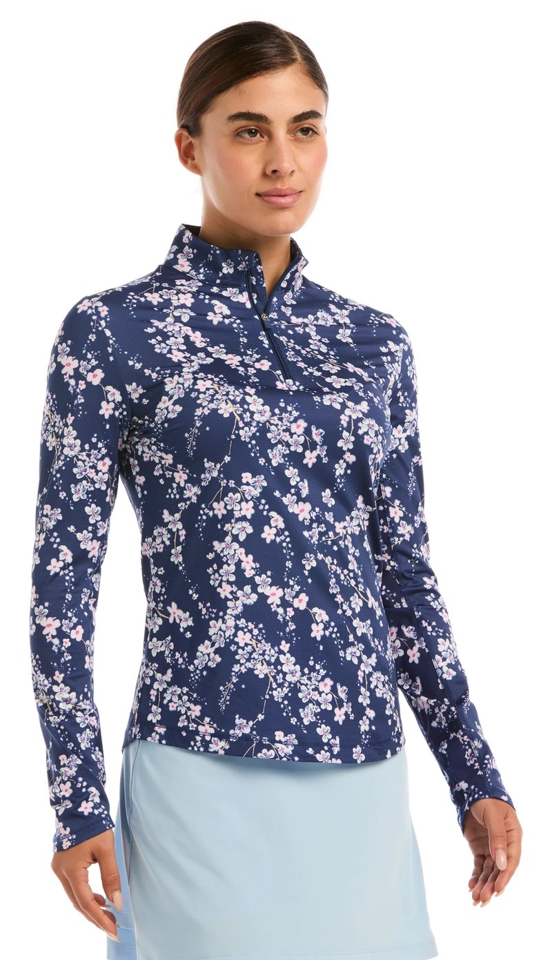 Callaway Snowy Floral ladies sweatshirt, blue depths