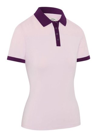 Callaway Colourblock Rib ladies polo, cherry blossom